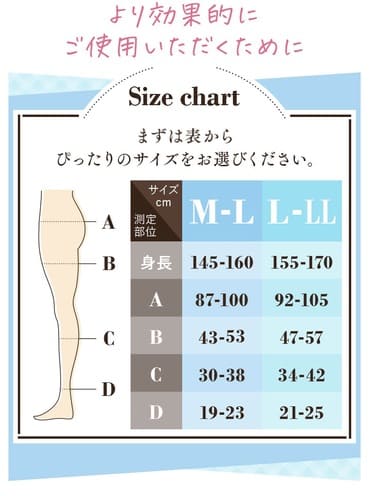 ベルミスのサイズ表